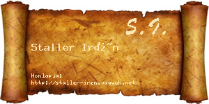 Staller Irén névjegykártya